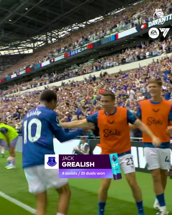 东说念主挪活！官方：格拉利什当选英超8月最好球员，3场4助领跑助攻榜