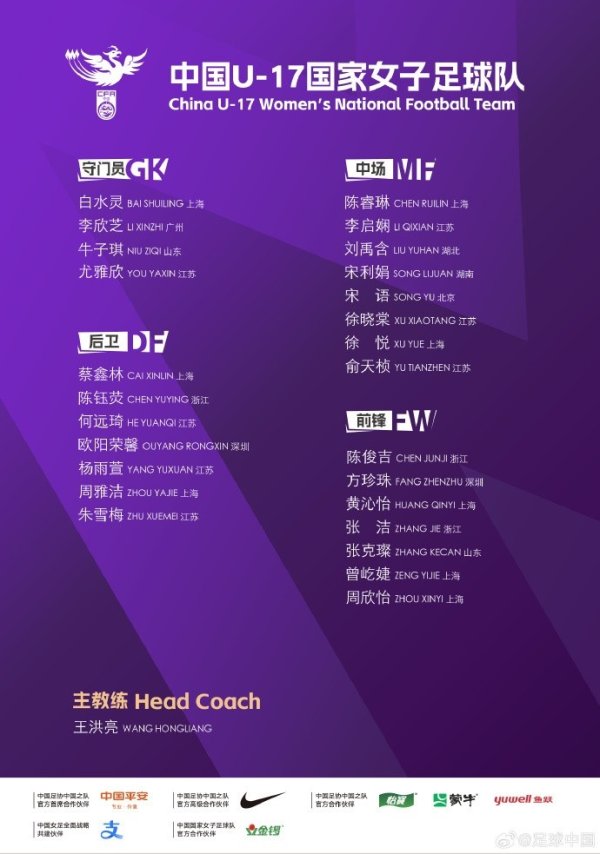 u17女足行程：10月1日赴摩洛哥、10月14日启动参预U17女足寰宇杯