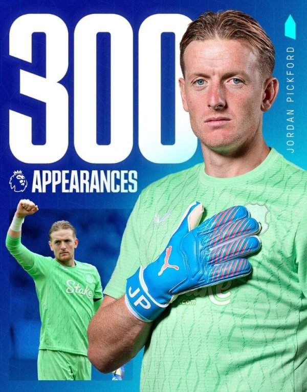 皮克福德迎埃弗顿糊口300场英超里程碑，已完成85次零封