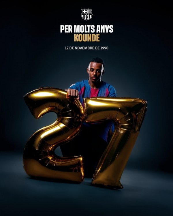 巴萨官方祝孔德27岁寿辰抖擞，加盟以来出战156场斩获5冠